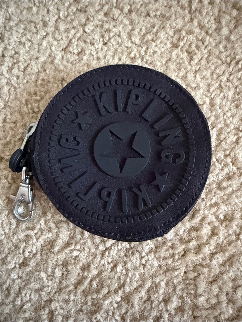 Kipling Round Coin Pouch in Black